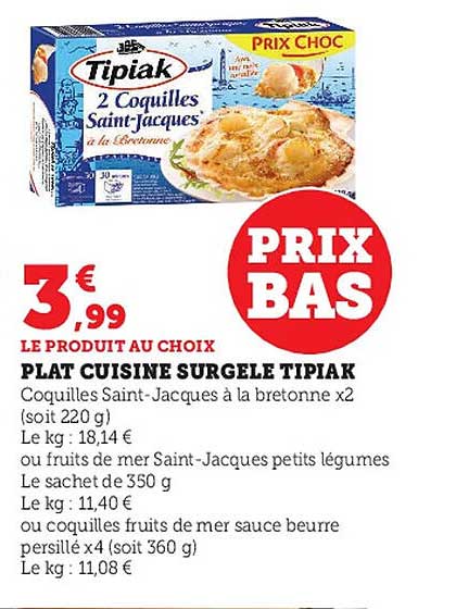 Plat Cuisiné Surgelé Tipiak