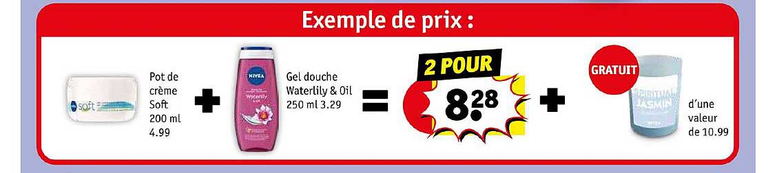 pot de crème soft 200ml, gel douche waterlily & oil 250ml