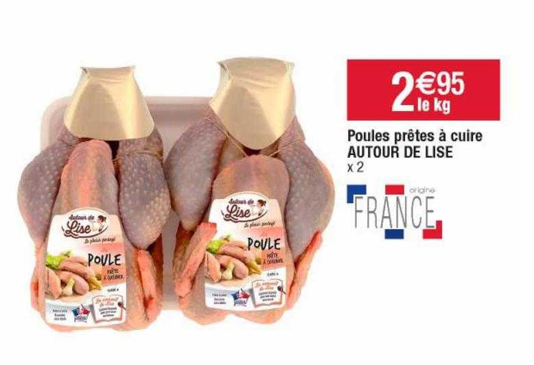 poules prêtes à cuire autour de lise
