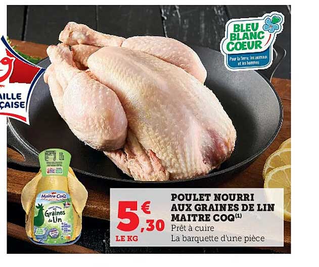 poulet nourri aux graines de lin maître coq