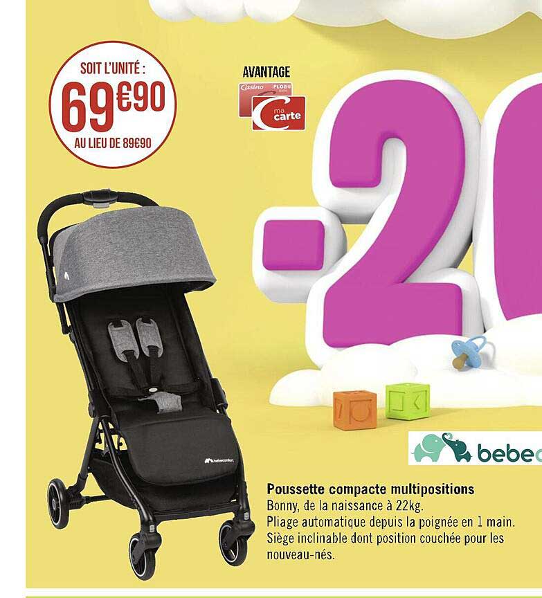 Poussette Compacte Mutli Positions Bébé Confort