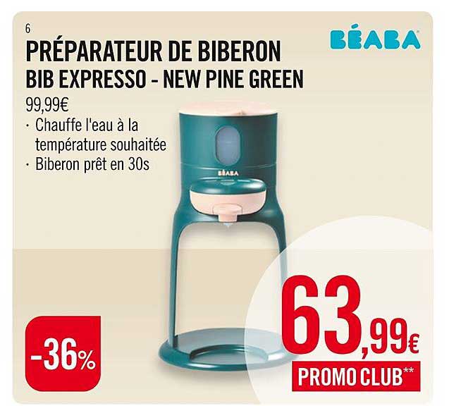 préparateur de biberon bib expresso - new pine green béaba