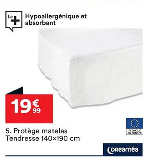 protège matelas tendresse 140 x 190 cm dreaméa