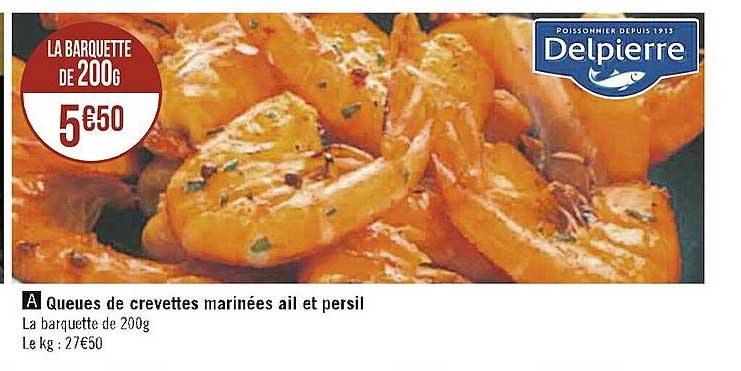 Queues De Crevettes Marinées Ail Et Persil