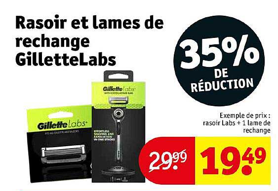 rasoir et lames de rechange gillette labs