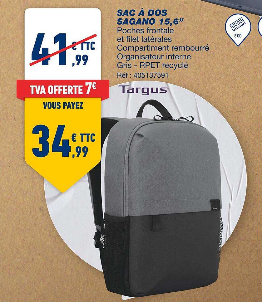 sac à dos sagano 15.6" targus