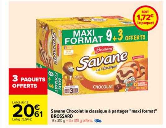 savane chocolat le classique à partager "maxi format" brossard