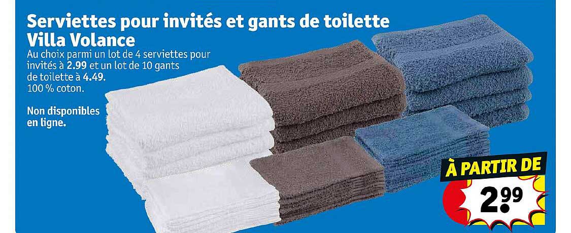 serviettes pour invités et gants de toilette villa volance