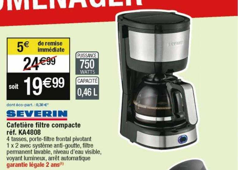 Severin Cafetière Filtre Compacte Ka4808