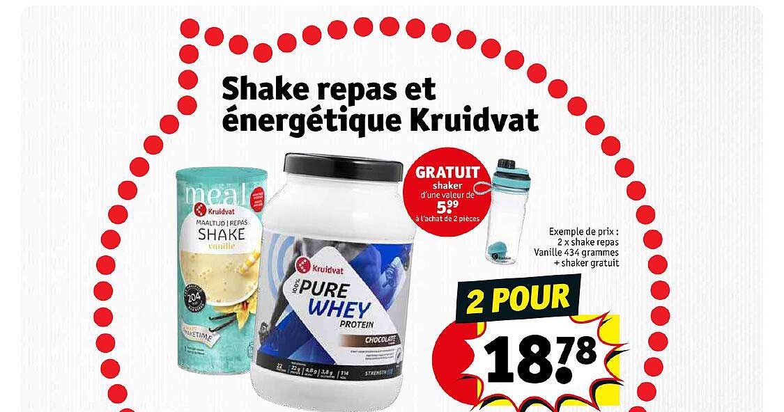 shake repas et énergétique kruidvat