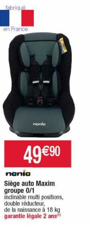 siège auto maxim groupe 0 1 nania