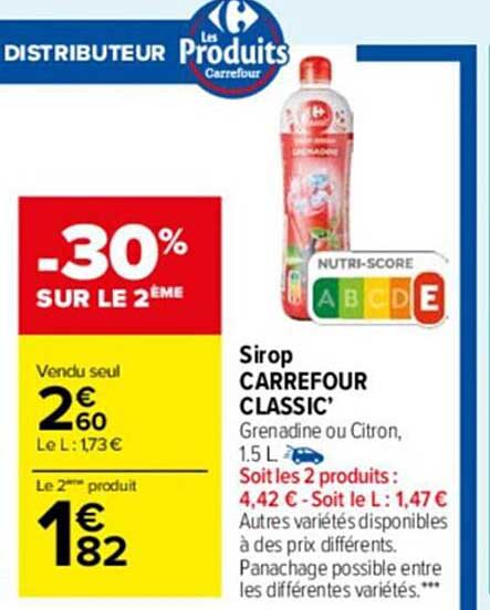 Sirop Carrefour Classic'