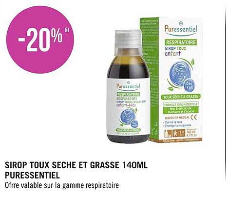 sirop toux sèche et grasse 140ml puressentiel