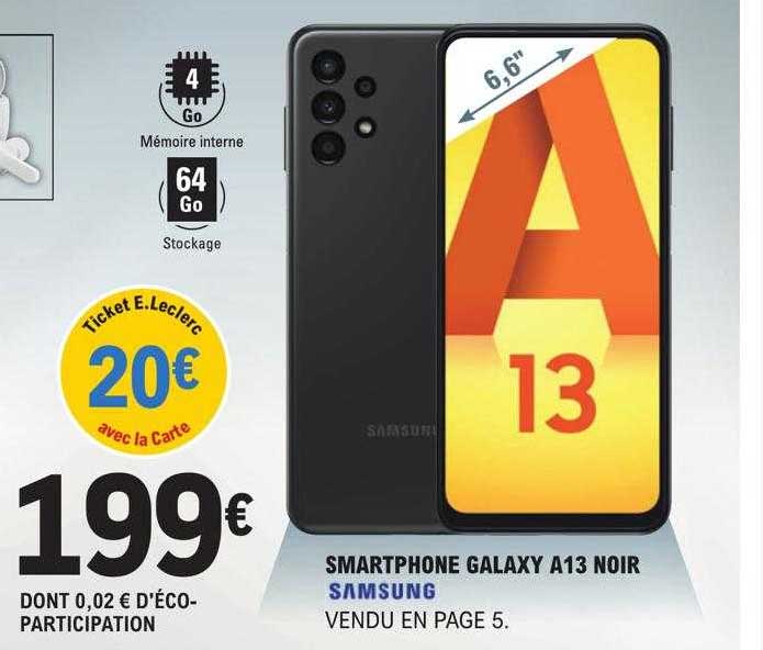smartphone galaxy a13 noir samsung