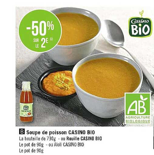 soupe de poisson casino bio ou rouille casino bio