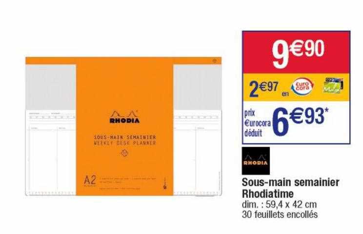sous-main semainier rhodiatime
