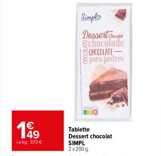 Tablette Dessert Chocolat Simpl
