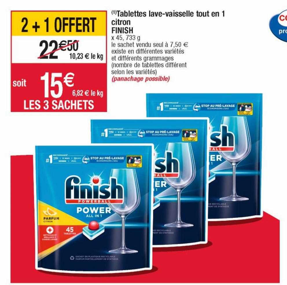 tablettes lave-vaisselle tout en 1 citron finish