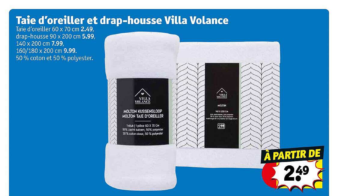 taie d'oreiller et drap-housse villa volance