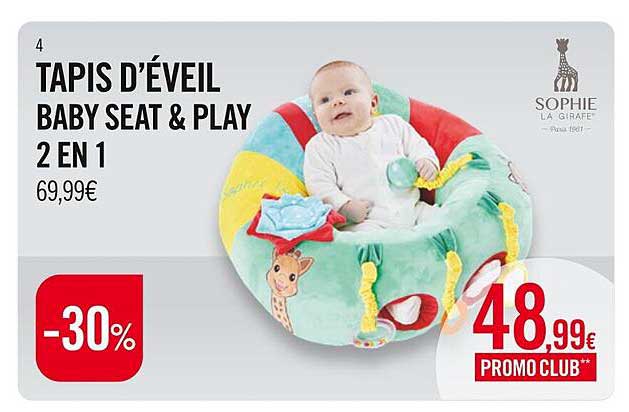 tapis d'éveil baby seat & play 2 en 1 sophie la girafe