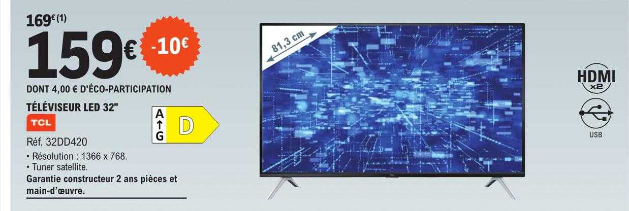 Téléviseur Led 32" Tcl