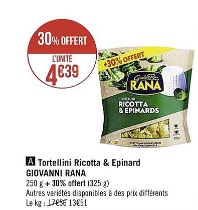 tortellini ricotta & épinard giovanni rana