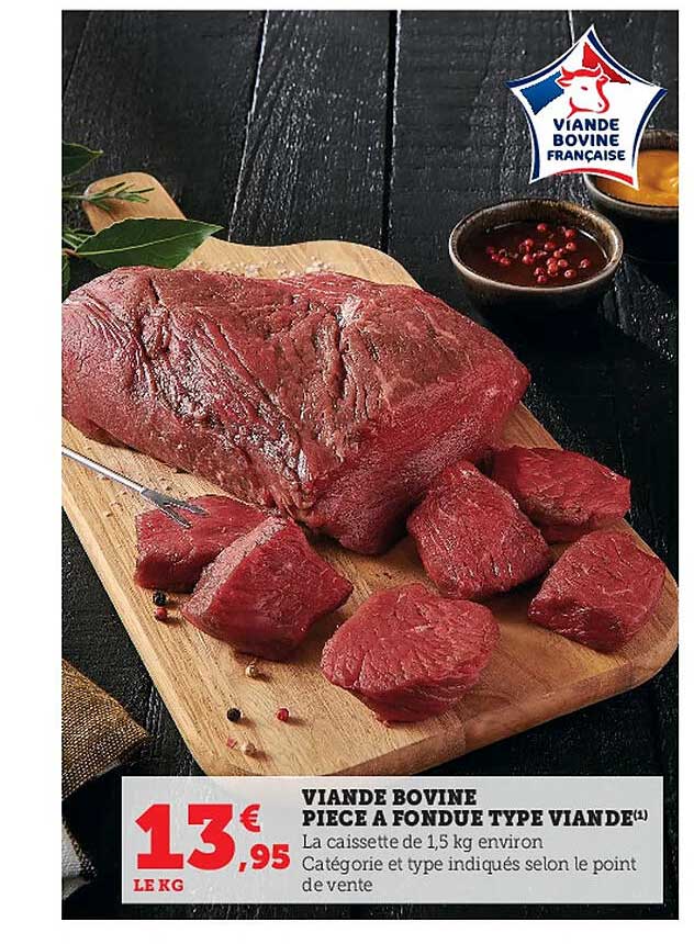 viande bovine pièce à fondue type viande