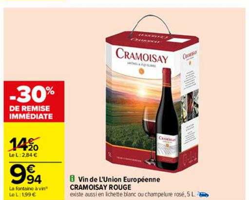 vin de l'union européenne cramoisay rouge