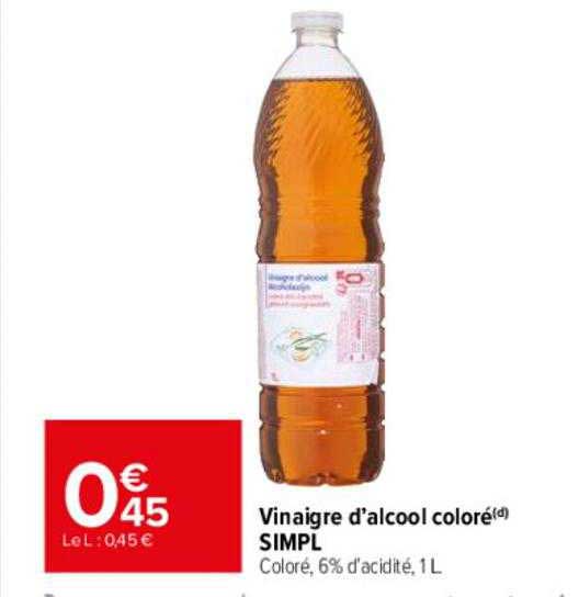 vinaigre d'alcool coloré simpl