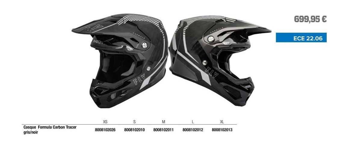 casque formula carbon tracer gris/noir fly