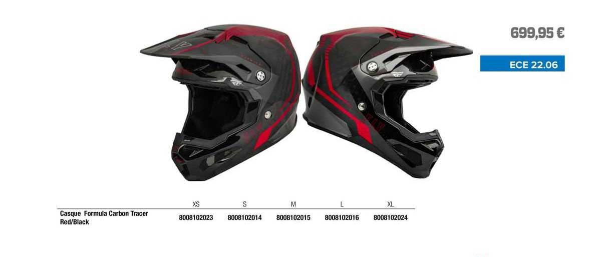 casque formula carbon tracer red/black fly