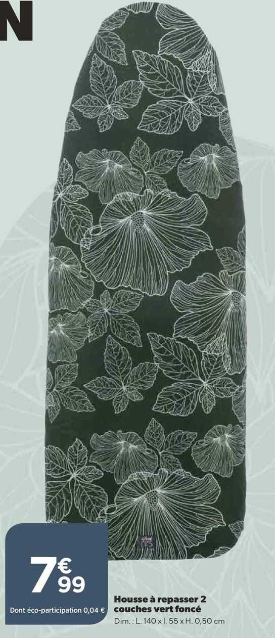 housse à repasser 2 couches vert foncé