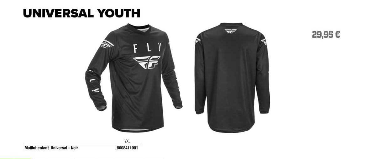 maillot enfant universal - noir fly