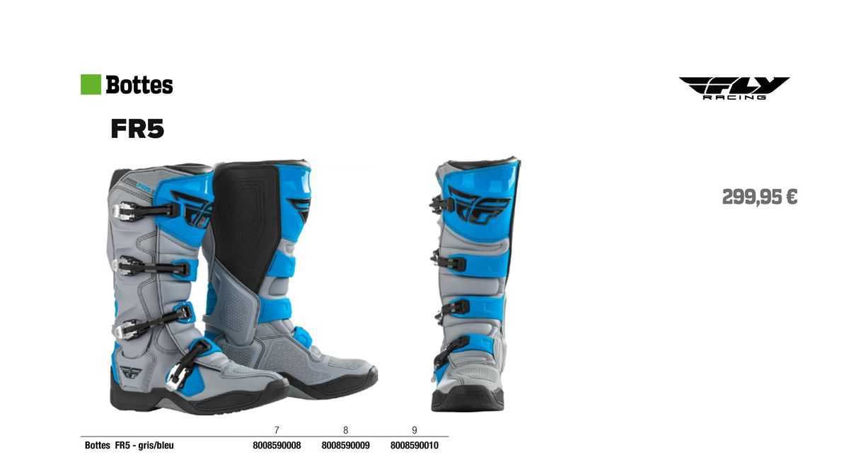 bottes fr5 - gris/bleu fly racing