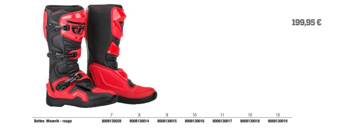 bottes maverik - rouge fly racing
