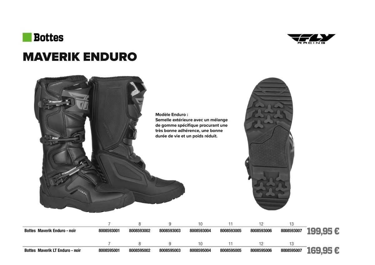 bottes maverik enduro - noir, bottes maverik lt enduro - noir fly racing