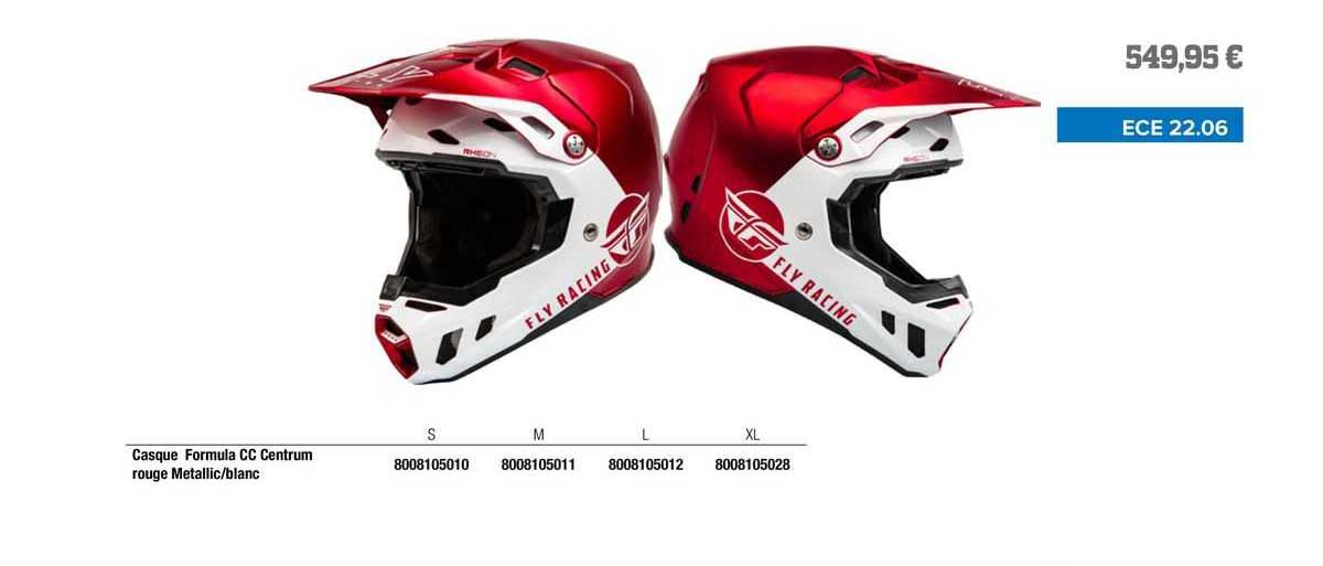 casque formula cc centrum rouge metallic/blanc fly racing