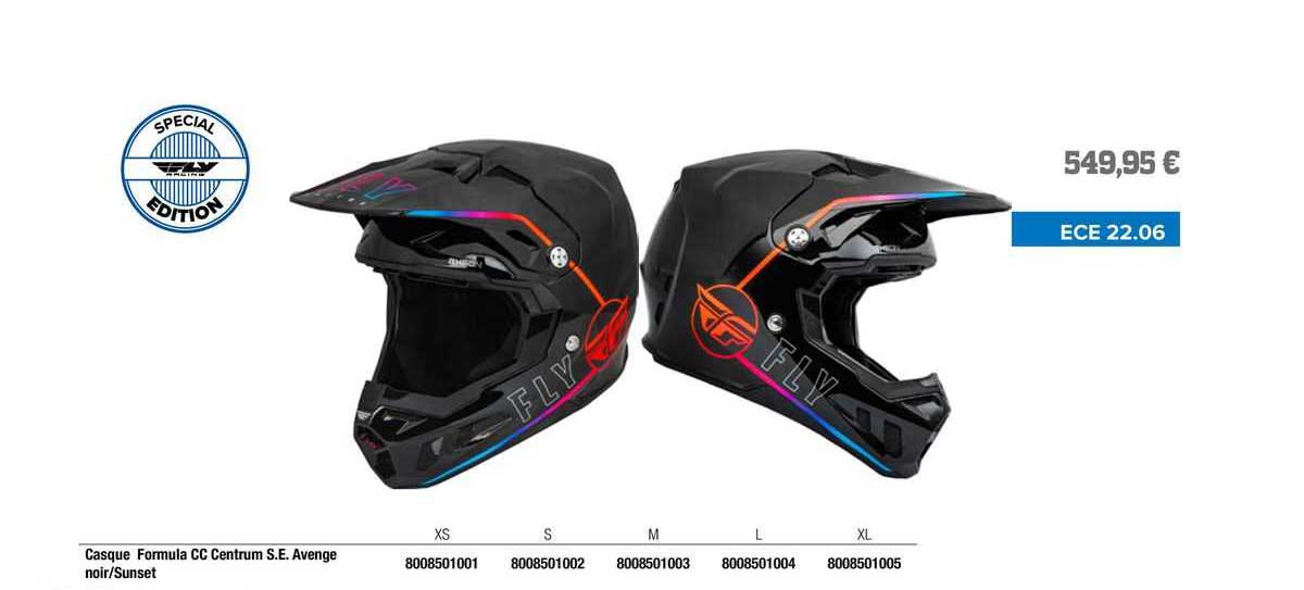 casque formula cc centrum s.e. avenge noir/sunset fly