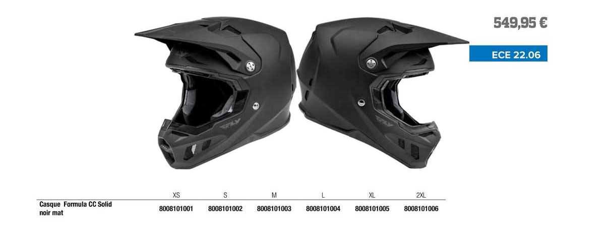 casque formula cc solid noir mat fly