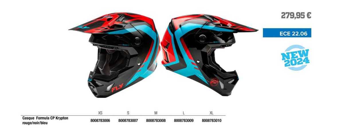 casque formula cp krypton rouge/noir/bleu fly