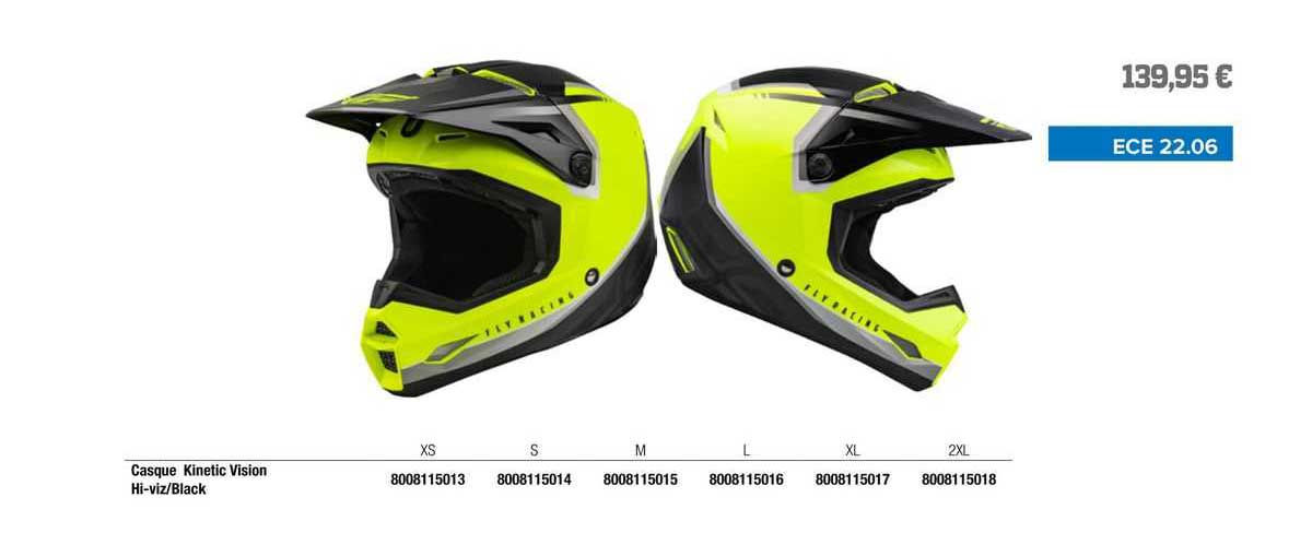 casque kinetic visioin hi-viz/black fly racing