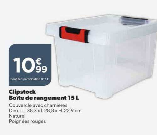 Clipstock Boîte De Rangement 15 L