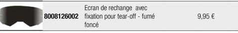 écran de rechange avec fixation pour tear-off - fumé foncé