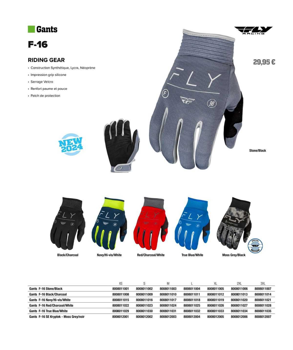 gants f-16 riding gear fly racing
