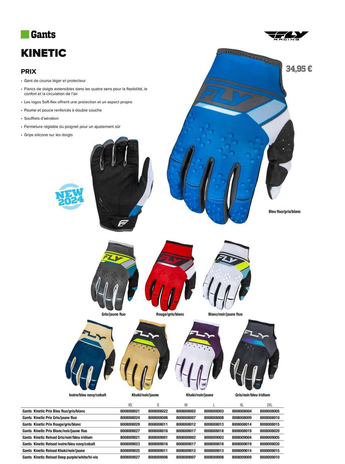 Gants Kinetic Fly Racing