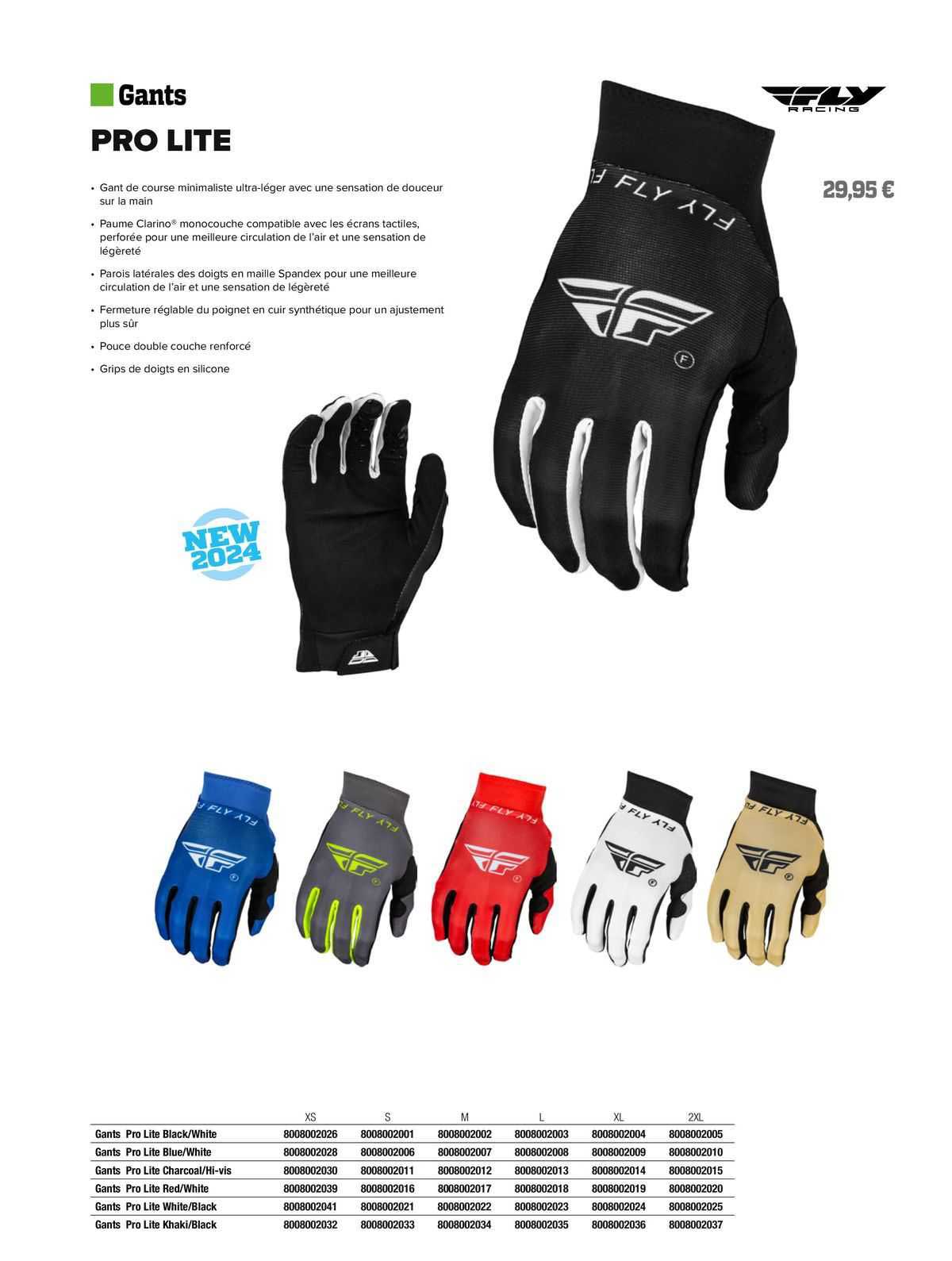 gants pro lite fly racing