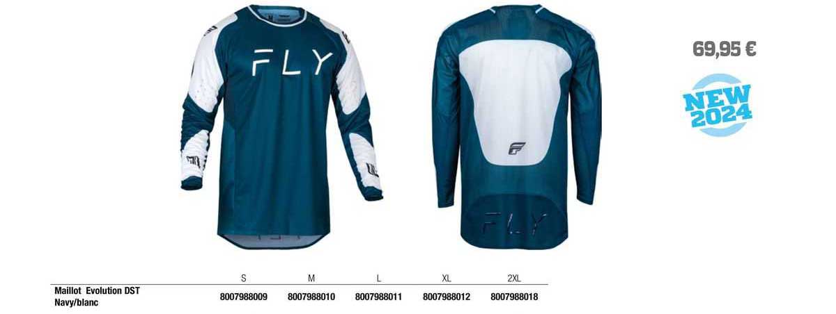 maillot évolution dst navy/blanc fly