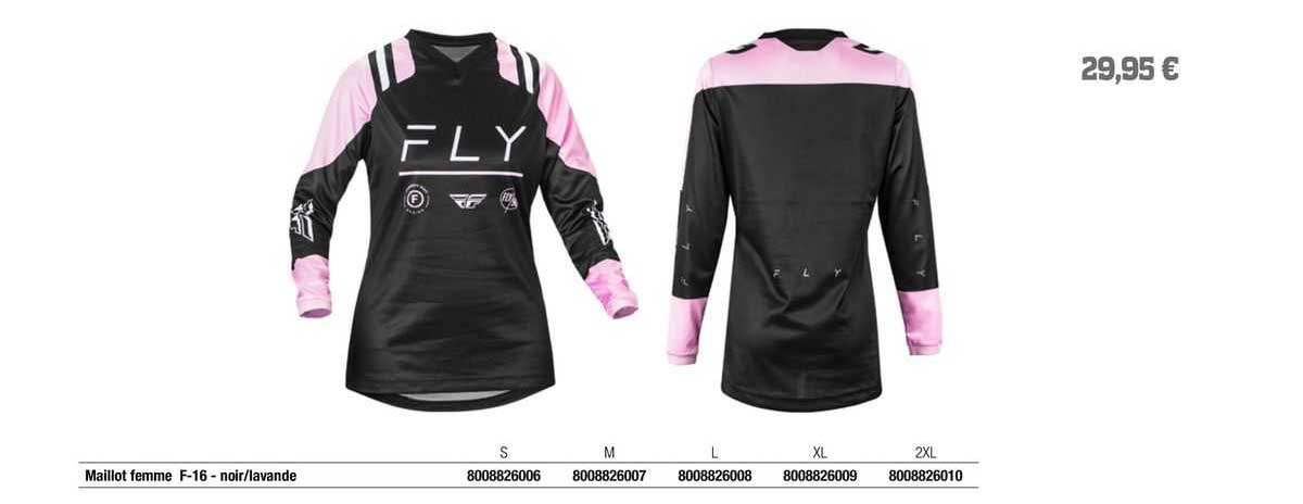 maillot femme f-16 - noir/lavande fly