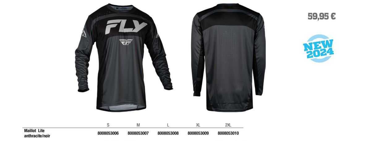 maillot lite anthracite / noir fly