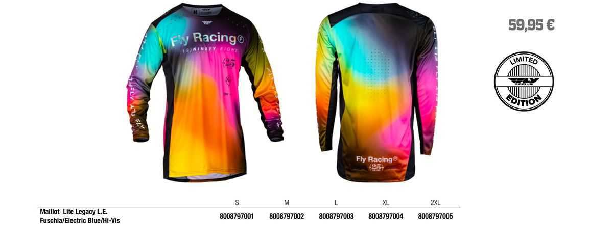 maillot lite legacy l.e. fuschia/electric blue/hi-Vis fly racing